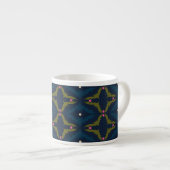 Tasse Expresso Deep Blue Retro Vintage Pattern  (Devant droit)