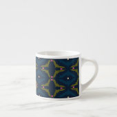 Tasse Expresso Deep Blue Retro Vintage Pattern  (Droite)