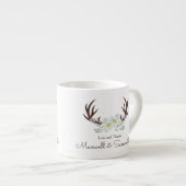 Tasse Expresso DEER ANTLER Rustique Sage Vert Mariage Favoriser (Devant droit)