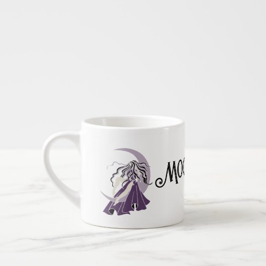 Tasse Expresso Déesse de la lune d'argent violet (Gauche)