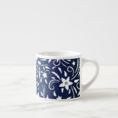 Tasse Expresso Denim Blooms : Floral Pattern Arrière - plan (Droite)