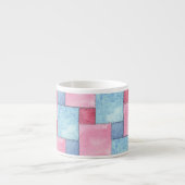 Tasse Expresso Denim Patchwork Espresso Mug, Rose, Blues (Devant)