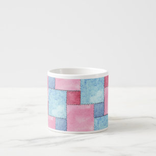 Tasse Expresso Denim Patchwork Espresso Mug, Rose, Blues