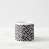 Tasse Expresso Dentelle nette noire avec le motif de léopard sur (Devant)