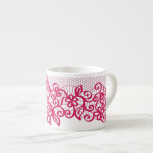 Tasse Expresso Dentelle rouge
