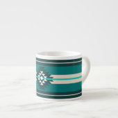 Tasse Expresso Design aztèque en couleur turquoise (Devant droit)