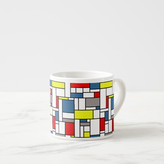 Tasse Expresso Design de style mondrien (Devant droit)