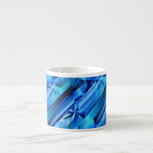 Tasse Expresso Design graphique transparent - bleu noir I (Devant)