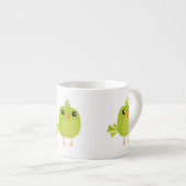 Tasse Expresso Dessin animé d'oiseau vert (Devant droit)