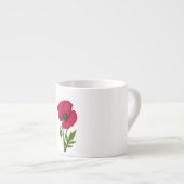 Tasse Expresso Dessin de pavot rouge (Devant droit)