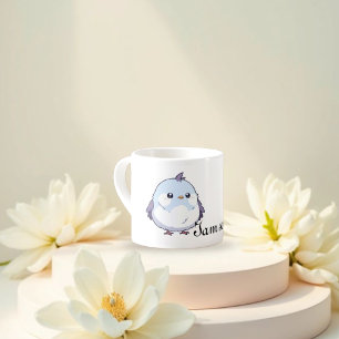 Tasse Expresso Dessin d'oiseau Cute Kawaii Chubby - adorable Past