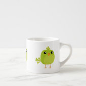 Tasse Expresso Dessin d'oiseau vert (Droite)