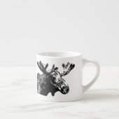 Tasse Expresso Dessin d'orignaux en noir et blanc (Droite)