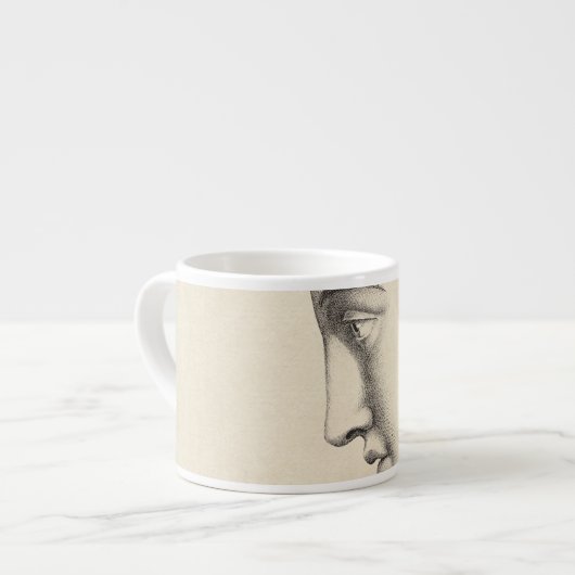 Tasse Expresso Dessin du Français d'antiquité du visage de (Devant gauche)