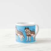 Tasse Expresso dessin humoristique sibérien husky (Devant droit)