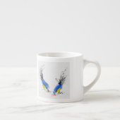 Tasse Expresso Deux petits titmouses picotant le grain. (Droite)