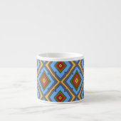 Tasse Expresso Diamond Pattern Blue Red Yellow Green  (Devant)