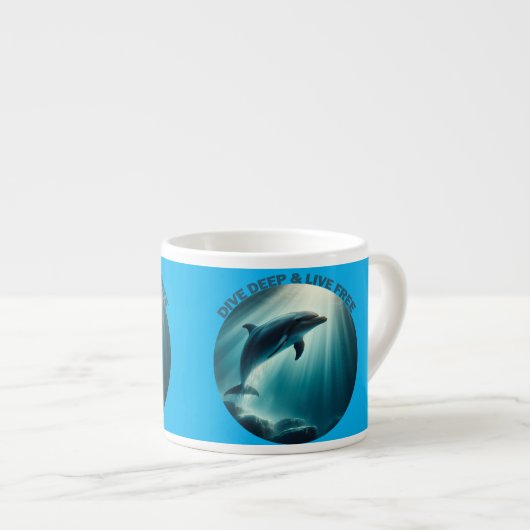 Tasse Expresso Dive Deep Live Dolphin gratuit (Devant droit)