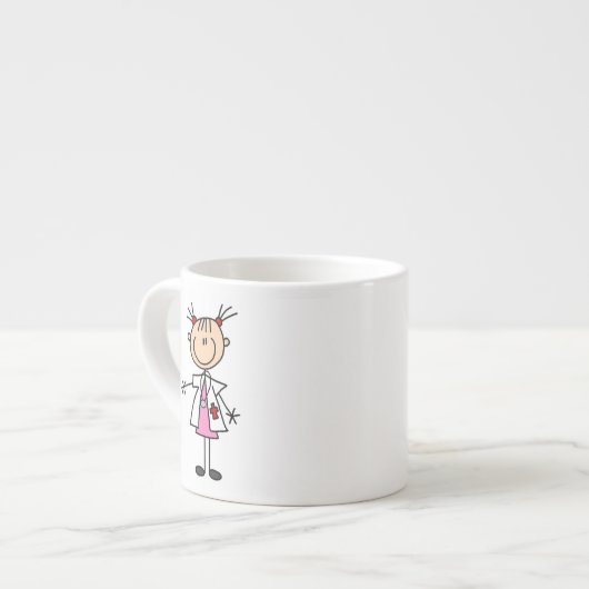 Tasse Expresso Docteur féminin Stick Figure (Devant gauche)
