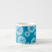 Tasse Expresso Dollar de sable blanc et Motif bleu (Devant)
