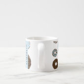 Tasse Expresso Donuts Bleus, Donuts Brown, Sprinkings, Votre Nom (Dos)