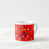 Tasse Expresso Doodles de Noël mignons (Devant droit)