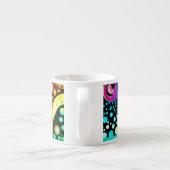 Tasse Expresso Dots et torsades Abstraite aquarelle masquer (Dos)