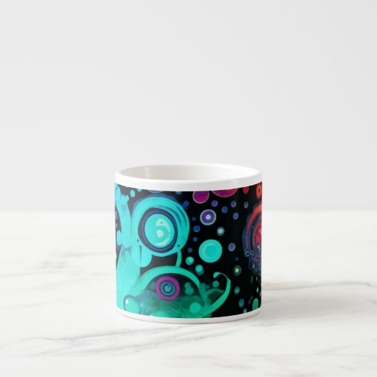 Tasse Expresso Dots et torsades Abstraite aquarelle masquer (Devant)