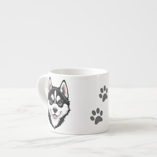 Tasse Expresso Douce chiot Husky sibérien (Devant gauche)