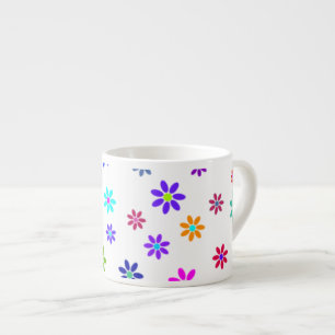 Tasse Expresso Douche à fleurs - motif de couleur 1