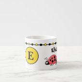 Tasse Expresso Doux coccinelles nom initiale jaune Enfants (Devant)