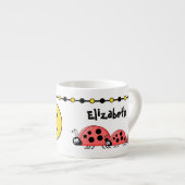 Tasse Expresso Doux coccinelles nom initiale jaune Enfants (Devant droit)