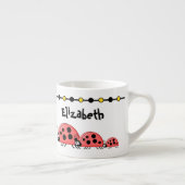 Tasse Expresso Doux coccinelles nom initiale jaune Enfants (Droite)