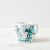 Tasse Expresso Dragonflies élégantes : Aquarelle (Devant droit)