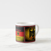 Tasse Expresso Drapeau allemand, aigle noir, Allemagne pour toujo (Devant droit)