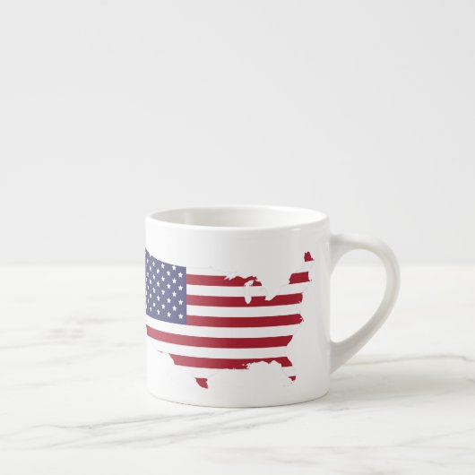 Tasse Expresso Drapeau américain Forme États-Unis d'Amérique (Droite)