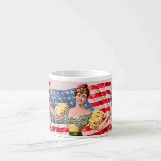Tasse Expresso Drapeau américain Lady Liberty Independence (Devant)