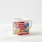 Tasse Expresso Drapeau américain Lady Liberty Independence (Devant droit)