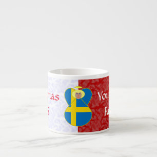 Tasse Expresso Drapeau ange suédois sur fond rouge et blanc perso