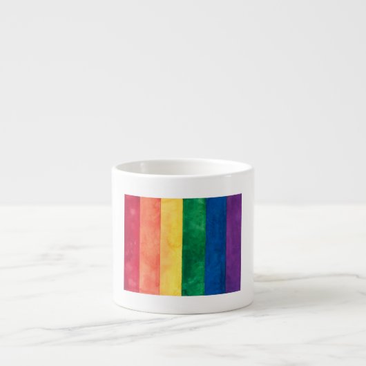Tasse Expresso Drapeau arc-en-ciel gay pride (Devant)