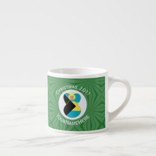 Tasse Expresso Drapeau bahaméen Noël Blonde Angel Personnalisé