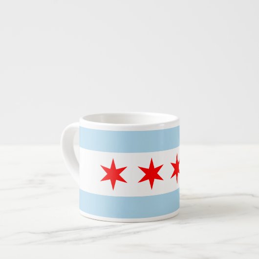 Tasse Expresso Drapeau Chicago de style moderne (Devant gauche)