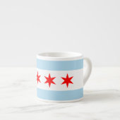 Tasse Expresso Drapeau Chicago de style moderne (Devant droit)