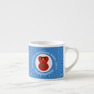 Tasse Expresso Drapeau d'ange de Hanukkah marocain personnalisé 