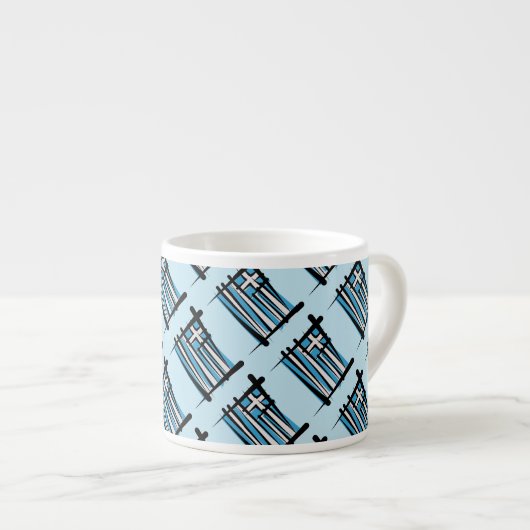 Tasse Expresso Drapeau de brosse de la Grèce (Devant droit)