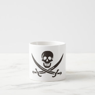 Tasse Expresso Drapeau de crâne obsidien Drapeau de pirate Calico