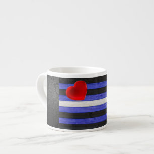 Tasse Expresso Drapeau de fierté en cuir SlipperyJoe's noir bleu