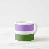 Tasse Expresso Drapeau de fierté genderqueer de SlipperyJoe lavan (Devant droit)