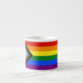 Tasse Expresso Drapeau de fierté Progress Pride de SlipperyJoe si (Devant)