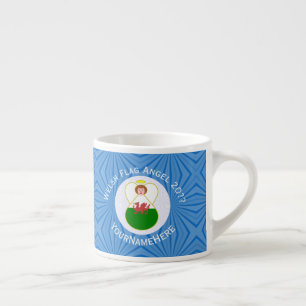 Tasse Expresso Drapeau de Hanukkah de l'ange gallois